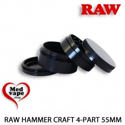 HAMMER CRAFT GRINDER BLACK 4-PARTS 55MM - RAW WEED THC LEGAL CANNABIS MEDVAPE