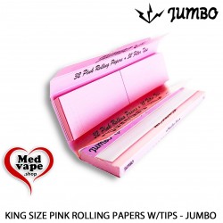 KING SIZE PINK ROLLING PAPERS W/TIPS - JUMBO WEED LEGAL THC MARIJUANA MEDVAPE